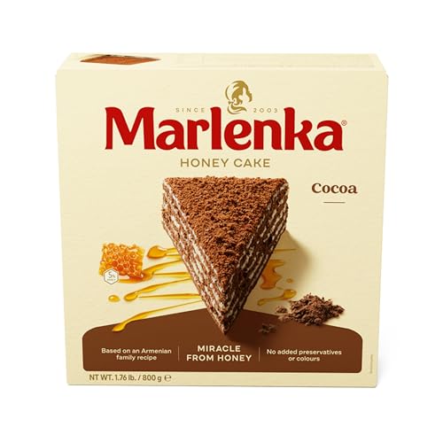 MARLENKA® Honey Cake with Cocoa – Traditional Honey Sponge Cake (1 x 800 g)