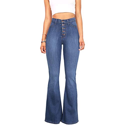 Uillui Bell Bottom Jeans Women's Curvy Stretch Butt Lifting Tummy Control Flare Jeans Wide Leg High Waist Skinny Denim Pants2