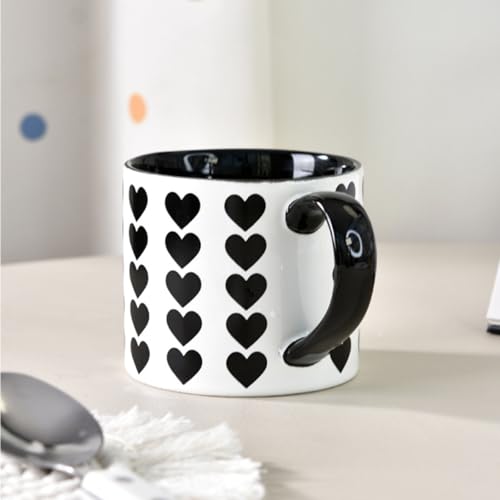 Taza de Cerámica Blanca con Corazón Negro 13.5 oz miniatura 6