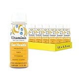 Vitaminis - Gut Health Shot - Berry Banana Juice with Probiotics and Fiber for Digestive Health. Dairy Free, No Added Sugar, Shelf Stable, & Gentle for Kids, Women, & Men (2.5 Fl. Oz, Pack of 12)