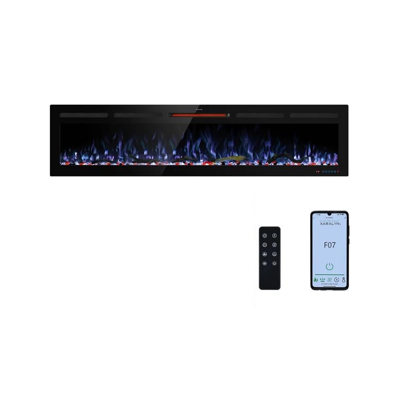 Camino Elettrico Mystflame Crystal Wi-Fi - 183 Cm, 12 Colori Fiamma, Riscaldamento 1500W - Foto 3