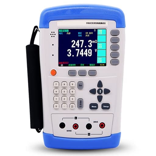 Handheld Battery Meter Tester Battery Internal Resistance Voltage Test Meter Instrument with 0.1mΩ~200.0Ω 0~50V DC Professional Sorting Function Data Store USB Four-end Testing