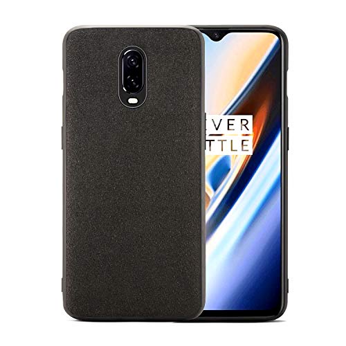 Orzero Case for OnePlus 6T Luxury Alcantara Material, Scratch Resistant Anti Slip Grippy TPU Soft Frame, Washable Full Body Cover Heavy Duty Protection -Dark Grey