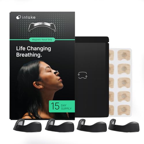 Intake Breathing Nasal Strip Starter Kit (15 Count, Black) -