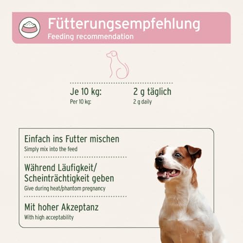 AniForte Hormon Balance Triebregulat für Hündinnen bei Läufigkeit & Scheinschwangerschaft 80 g – 100% natürliche Kräuter, unterstützt in hormonellen Phasen & Zyklus