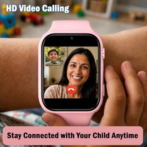 Image of SeTracker Kids Smart Watch for Boys Girls - L1G | 4G /5G SIM Support, GPS Tracking, HD Video Calling | Parental Control, Safe Zone Alert, SOS, Voice Chat, Class Mode | Ideal Gift for Kids - Pink