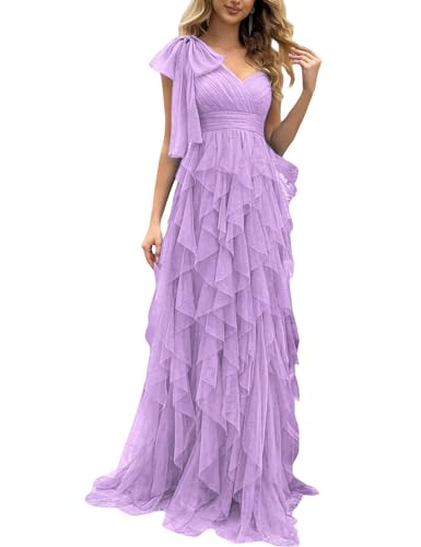 VOUIAO Summer Women Tulle Prom Dress Elegant Bow One...