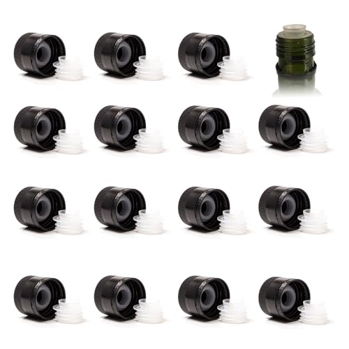 Sxutop 15 Pieza Vertedor de Botellas Aceite Plástico Vertedores de Aceite de Oliva Boquillas para Botellas de Vino con Tapa de Rosca Vertedor de Boquilla Alcohol para Licor Vinagre Aceite Café Jarabe