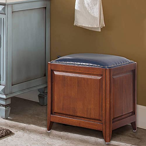 Repose-pieds ottoman de rangement avec assise cuir - 5