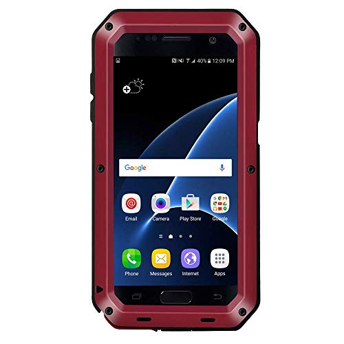 Marrkey Galaxy S8 Case, Shockproof Dustproof Metal Military Grade 360 Full Body Protective Case with Built-in Screen Protector Heavy Duty Rugged Drop Resistant Case for Samsung Galaxy S8 - Red