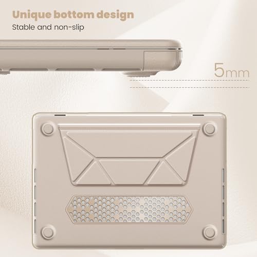 Coque MacBook Pro 16 en cuir protection rigide robuste premium couleur or - 3