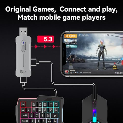 Image of X8 5 in 1 Mobile Game Combo Pack with RGB Mini Gaming Keyboard & Mouse & Mobile Holder,Gaming Adapter with Mobile Game Converter for Android Mobile Phone