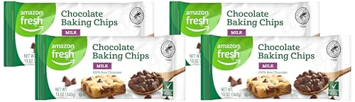 Amazon Fresh Milk Chocolate Baking Chips, 12 Oz (Pack of 4)