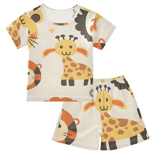 Summer Pajama Set Cute Animal, Short Sleeve Sleepwear Nightwear