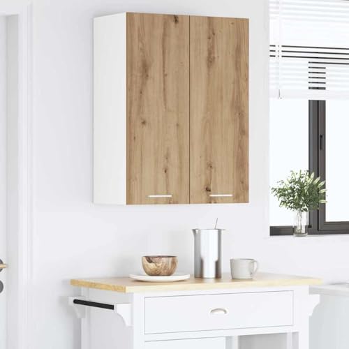 Teenpull Artisan Oak Engineered Wood Hanging Kitchen Storage Cabinet, Modern Kitchen Pantry Buffet Unit 60x31x80cm for Efficient Organization - Image 2