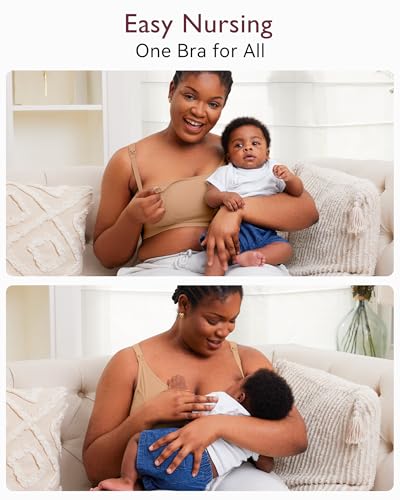 Image of Momcozy Hands Free Pumping Bra, Adjustable Breast-Pumps Holding and Nursing Bra, Pumping & Nursing Bra in One