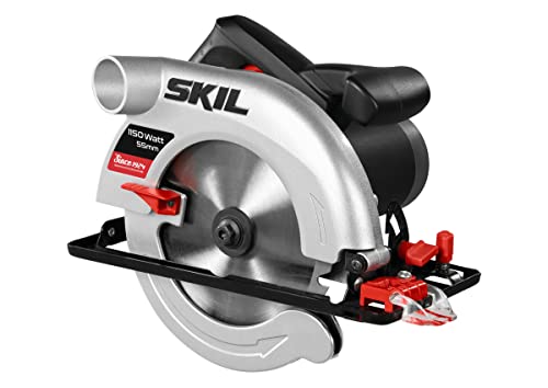 Skil 5255AA - Sierra circular para cortes de una profundidad de 55 mm (1150 W, conexión para aspirador integrada, guía paralela, hoja de diámetro 170 mm)