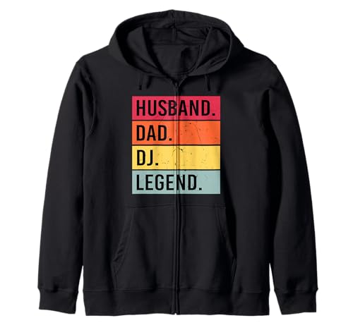 Husband Dad DJ Legend Día del Padre Disc Jockey Reproductor de música Sudadera con Capucha