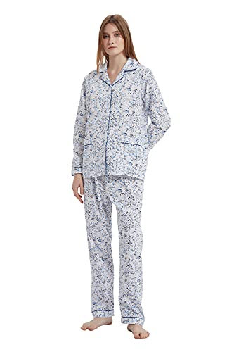 GLOBAL Womens Pajama Set Short Sleeve PJs for Women cotton Pajamas Summer Sleepwear - Thumbnail 5
