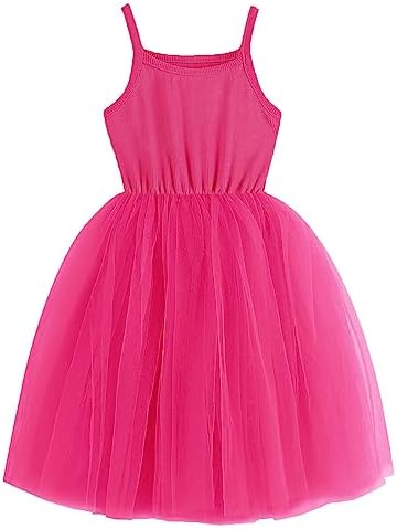 GSVIBK Baby Girls Tutu Dress Toddler Tulle Tutu Dress Infant Tulle Dresses Princess Party Dress 580 Rose 130