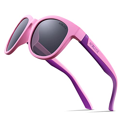 Kids Polarized Sports Sunglasses TPEE Frame with Adjustable Strap for Boys Girls Age 6-12