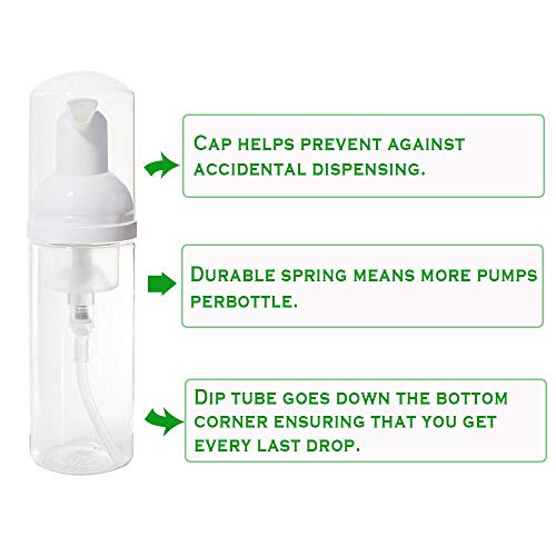 12 Pcs Empty Bottle Travel Soap Bottle | Plastic Foam Dispenser Bottle | Mini Foaming Soap Pump Dispenser For Cleaning, Travel, Cosmetics Packaging (50 Ml) #TOP3