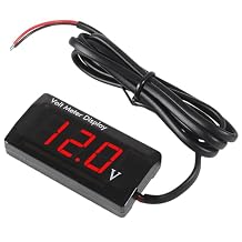 DC 12V Car Digital Voltmeter LED Display DC 5-28V Voltage Volt Meter Waterproof Gauge for Car Motorcycle Red