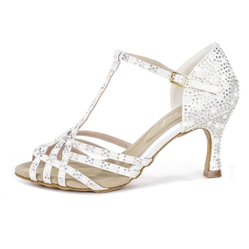 Latinsoul Y205-34 Women's Crystal Embellished Latin Dance High Heel Shoes - Stylish Design Adjustable Ankle Strap Dance Shoes2