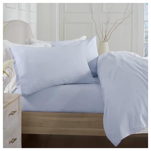 Market & Place 100% Turkish Cotton Flannel Sheet Set | 4 Piece Deep Pocket Solid Cozy Winter Bed Sheets | Double Brushed for Extra Softness & Comfort | Chalet Collection (Queen, Light Blue)