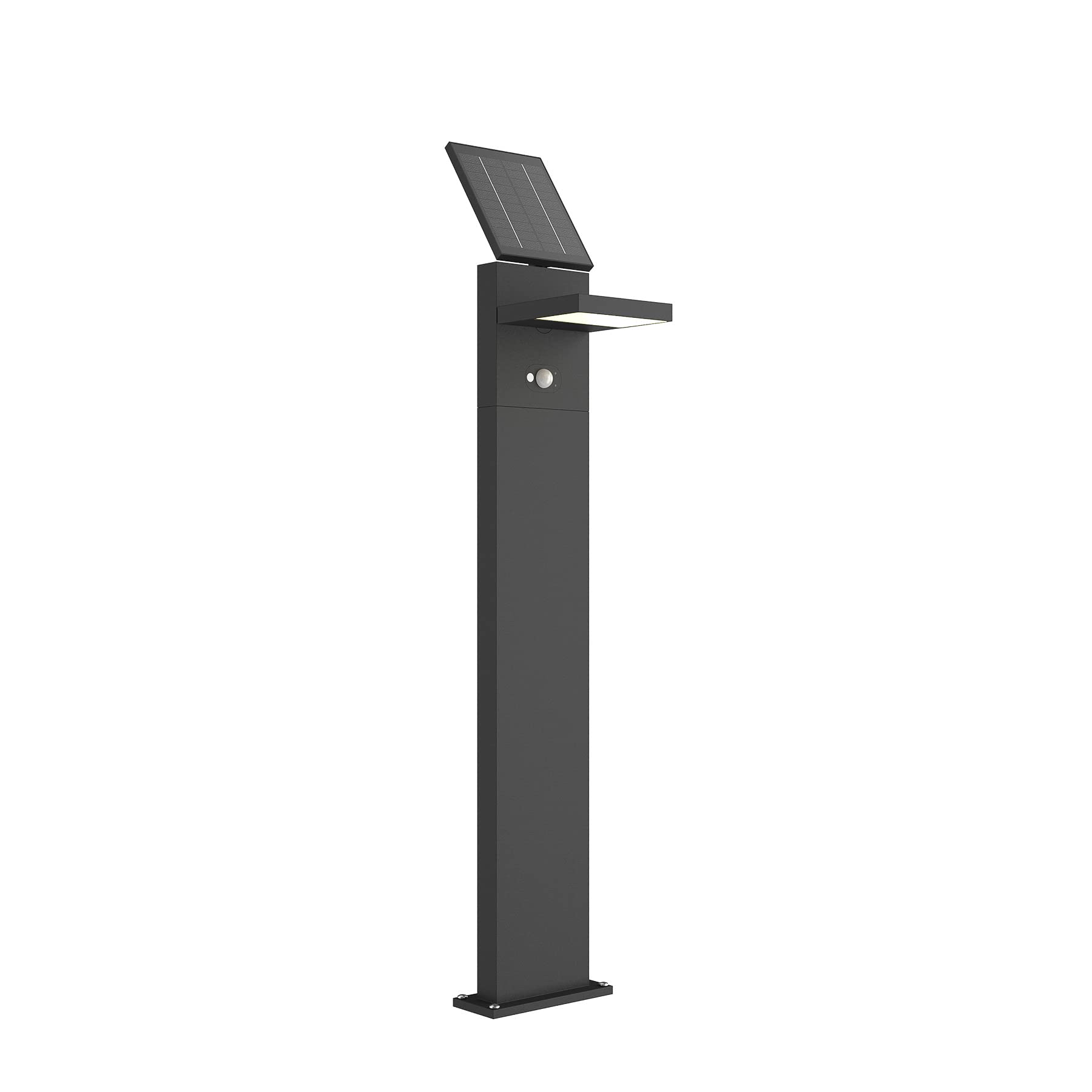 Lucande LED Solarleuchten Silvan mit Bewegungsmelder (spritzwassergeschützt (Modern) in Schwarz aus Aluminium (1 flammig,) - Solarlampe Solarleuchte Garten
