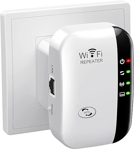 WiFi Range Extender, WiFi Signal Booster Up to 5000sq.ft and 50 Devices, WiFi Extender, Wireless Internet Repeater, Long Range Amplifier with Ethernet Port, 1-Key Setup, Access Point, Alexa Compatible