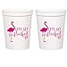 Let's Get Flocked Up, White Stadium Plastic Cups - Birthday Party or Bachelorette Party Cups (10 cups)