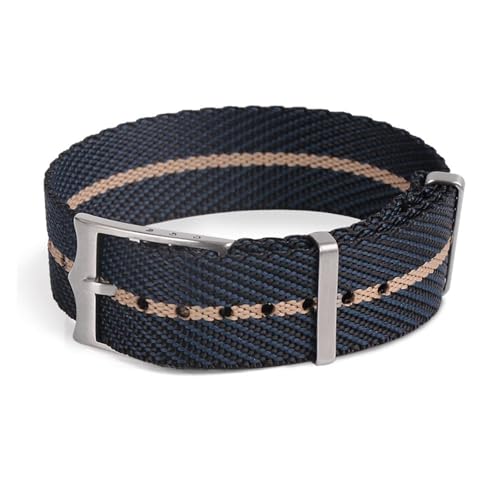 Bracelet de montre en nylon premium bleu de 20mm à texture lisse - 6