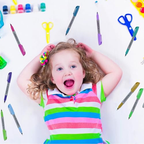 Image of Permanent Markers, Ultra Fine Point Markers Set,48 Assorted Colors Work on Wood, Plastic, Paper, Metal, Stone, Glass for the Artist、Kids、Adult, 48 Count