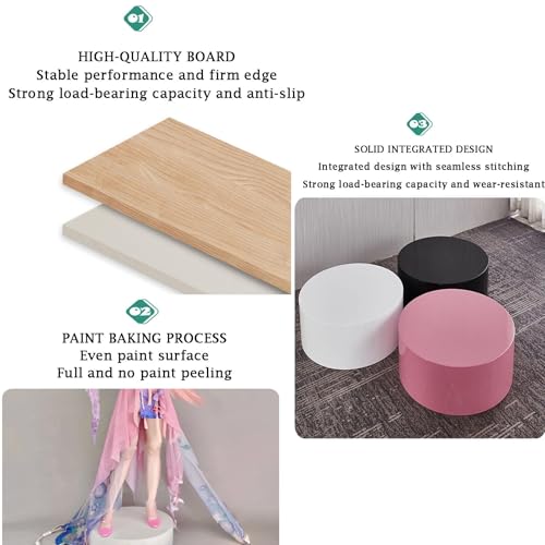 Présentoir rond de 60 cm avec socle blanc stable pour valoriser les objets - 4