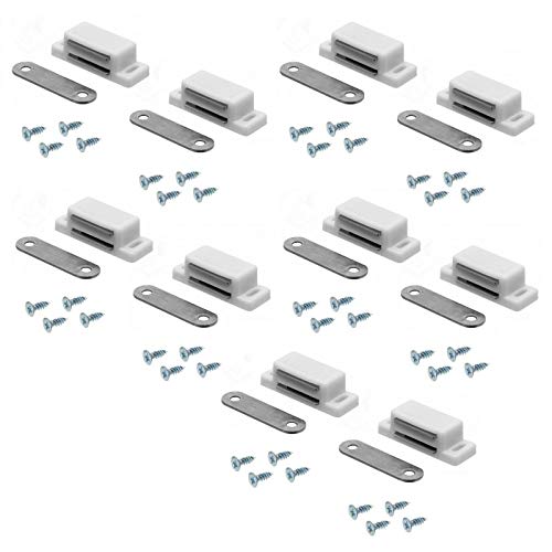 Preisvergleich Produktbild FURNICA 10x Magnetschnäpper Schrankschnäpper Möbelschnäpper mit Metall Gegenplatte + Schrauben