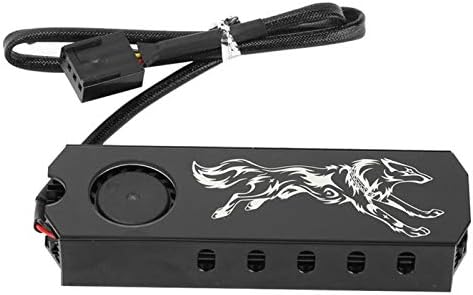 ASHATA M.2 2280 SSD heatsink, 12V Aluminum M.2 Heatsink SSD Cooler with Cooling Fan Supports Speed Regulation, M.2 2280 SSD Heatsink Built-in Cooling Fan