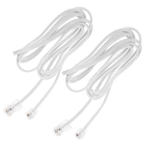 FAVOMOTO 2pcs Adapter Phone Line to Ethernet Cord and Material Stable Connection for Telephone and Fax Use Easy to Install