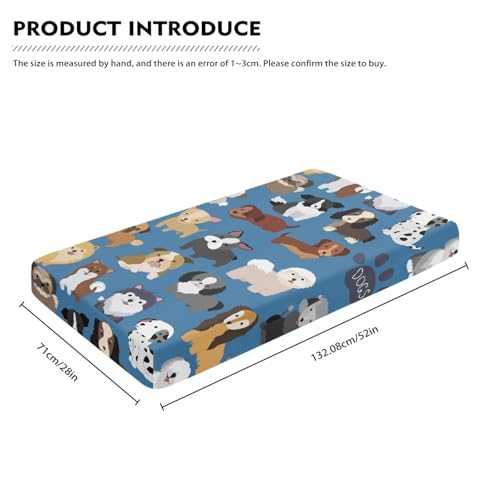 Image of Cute Dog Funny Animal Baby Crib Sheets for Boys Girls Fitted Crib Sheets Kid Crib Fitted Sheets Crib Cover Single Pack 28 inchx52 inch