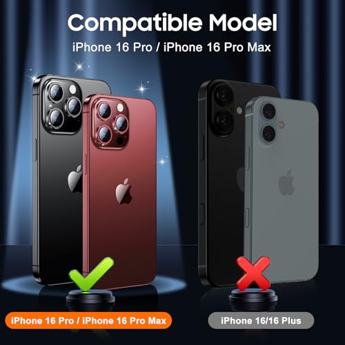 Protection objectif iPhone 16 Pro Max UniqueMe en verre trempé HD noir - 7