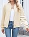 Womens Casual Zip up Jackets Comfy Long Sleeve Textured Bomber Jacket Coat Loose Fit Fashion Outfits