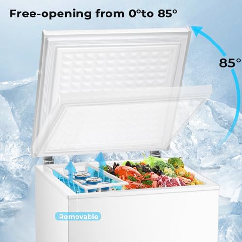 Image of Electactic Chest Freezer 3.0 Cubic Feet Compact Freezer with 2 Removable Baskets, Free Standing Top open Door Deep Freezer, Adjustable Temperature for Home Dorm, Bar, Basement, Kitchen