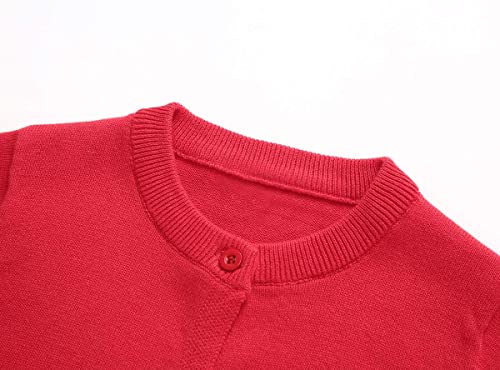 Image of Little Girl Knit Cardigan Sweater - Toddler Button Down School Uniforms Cardigan
