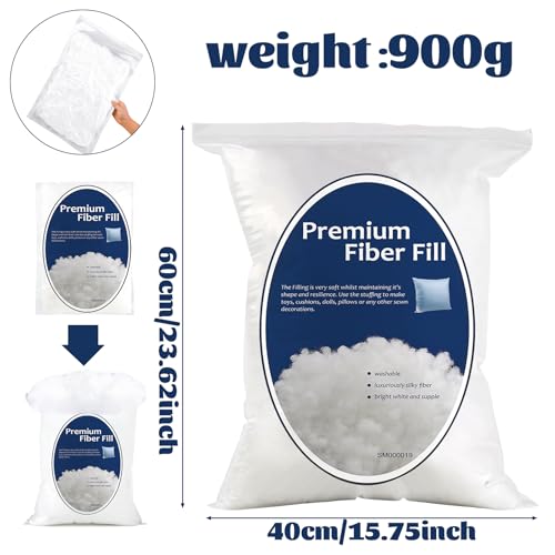 Image of Bupete 1.9lb /31.7oz Polyfill Stuffing, (1.8oz~4.18lb) Pillow Stuffing | Pillow Filling Stuffing for Couch Pillows, Stuffing for Pillows, Fiber Filling Stuffing, Polyester Fiberfill Stuffing