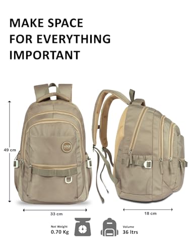 Image of Lavie Sport Harbour Laptop Backpack | 36 Liters | Fits Upto 16 Inch | Laptop Compatiable | Rain Cover | Gift for Boys & Girls