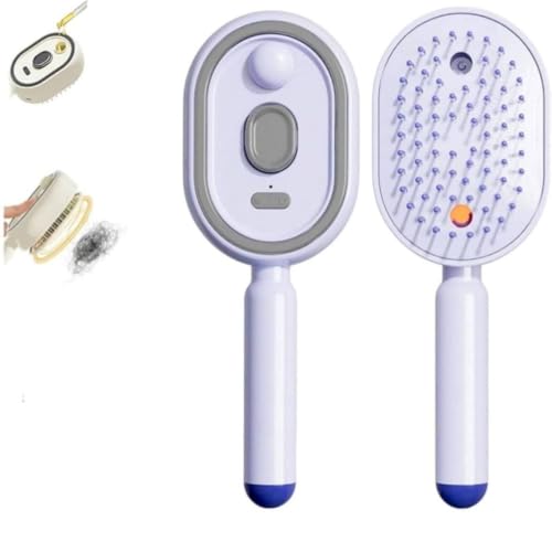 Image of Type-C Charging Oval Steam Hair Brush Handheld Steam Hair Brush Single-on Start Air-Padded Massage Comb Portable, Purple|Brushes & Combs|Health & Beauty