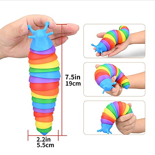 Yolistar 2 Stück Fidgets Slug Spielzeug,Lustige Flexible Kreatives Schneckenspielzeug für Kinder Erwachsene,Flexible Dekompressionsschnecke zum Entspannen,Garten Ornament