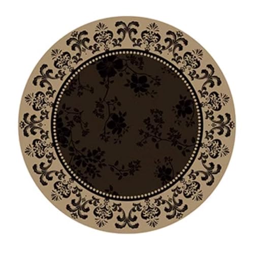 Round Washable Vintage Area Rug, Indoor Floor Mat for Kitchen Living Room Bedroom Cloakroom Swivel Chair Footrest Decor(Style 3,