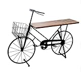 ✔ DESIGN ORIGINAL EN FORME DE BICYCLETTE – Structure métallique noire avec roues et panier décoratif pour un style industriel vintage unique.