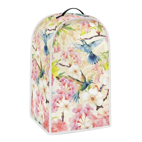 Image of Talayituse Hummingbird Bohemian Cherry Blossom Print Blender Dust Cover, Fingerprint Protection Cover for Stand Mixer or Coffee Machine, Home Kitchen Appliance Covers for Stain Dust Resistant Supplies